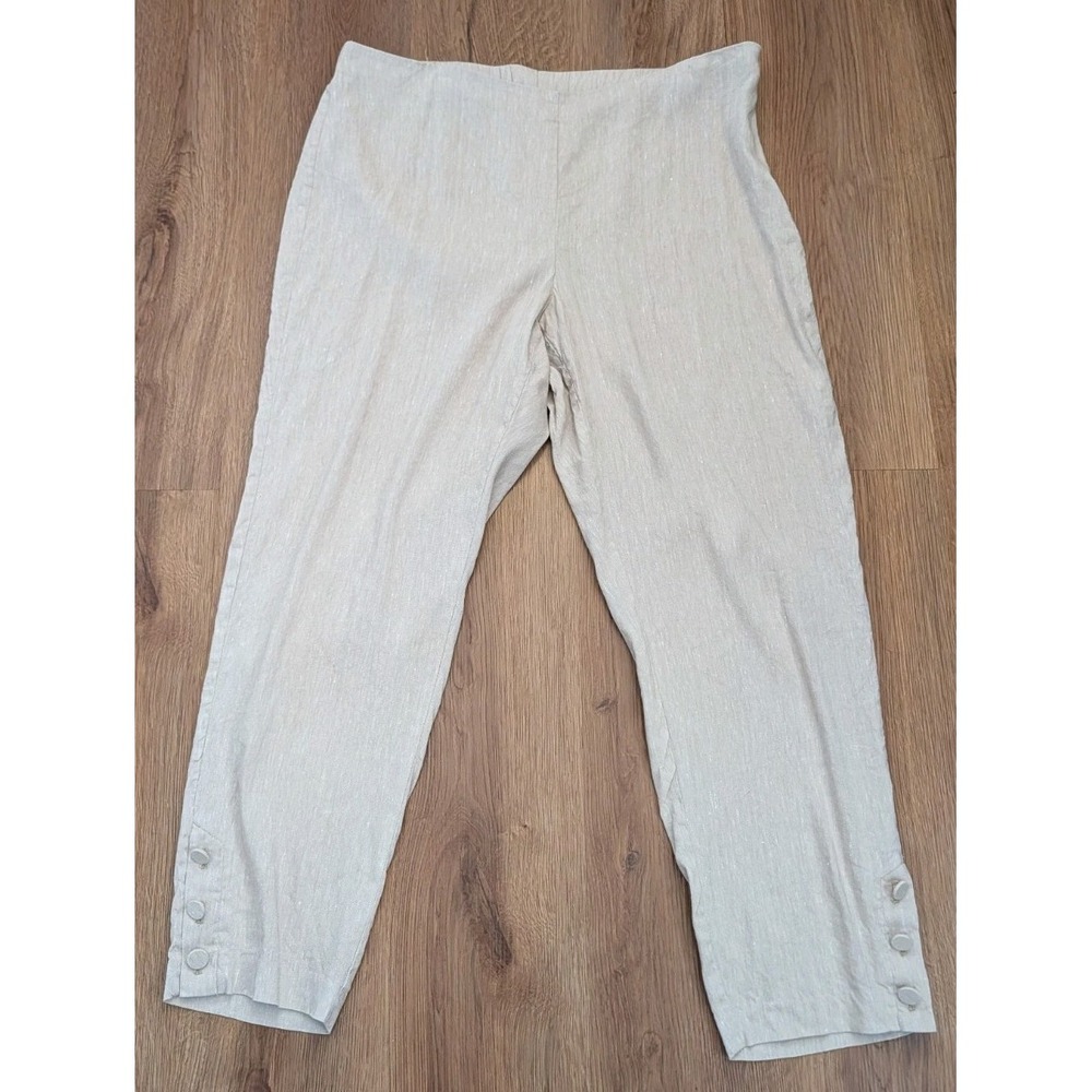J Jill Linen Stretch Capri Pants Womens XL Tall Light Comfortable Breezy Coastal